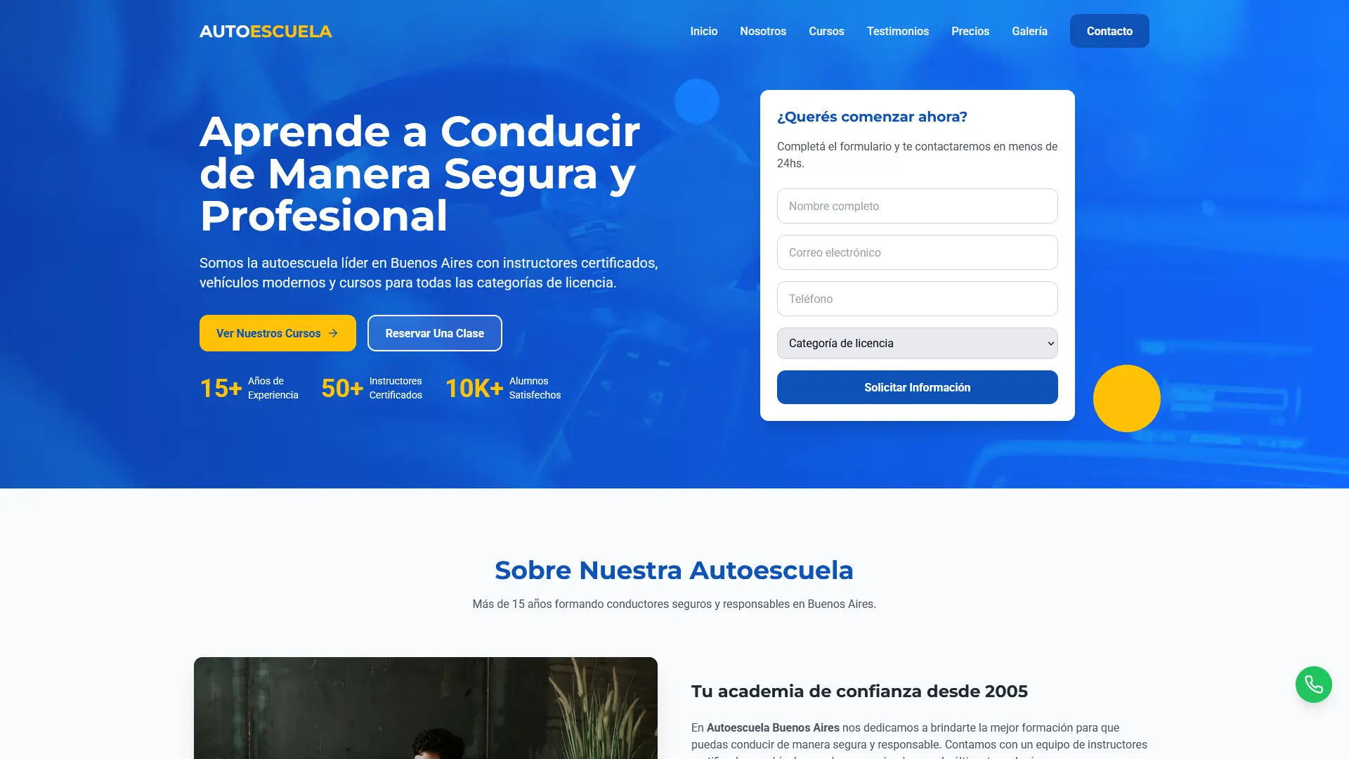 Web para Autoescuelas