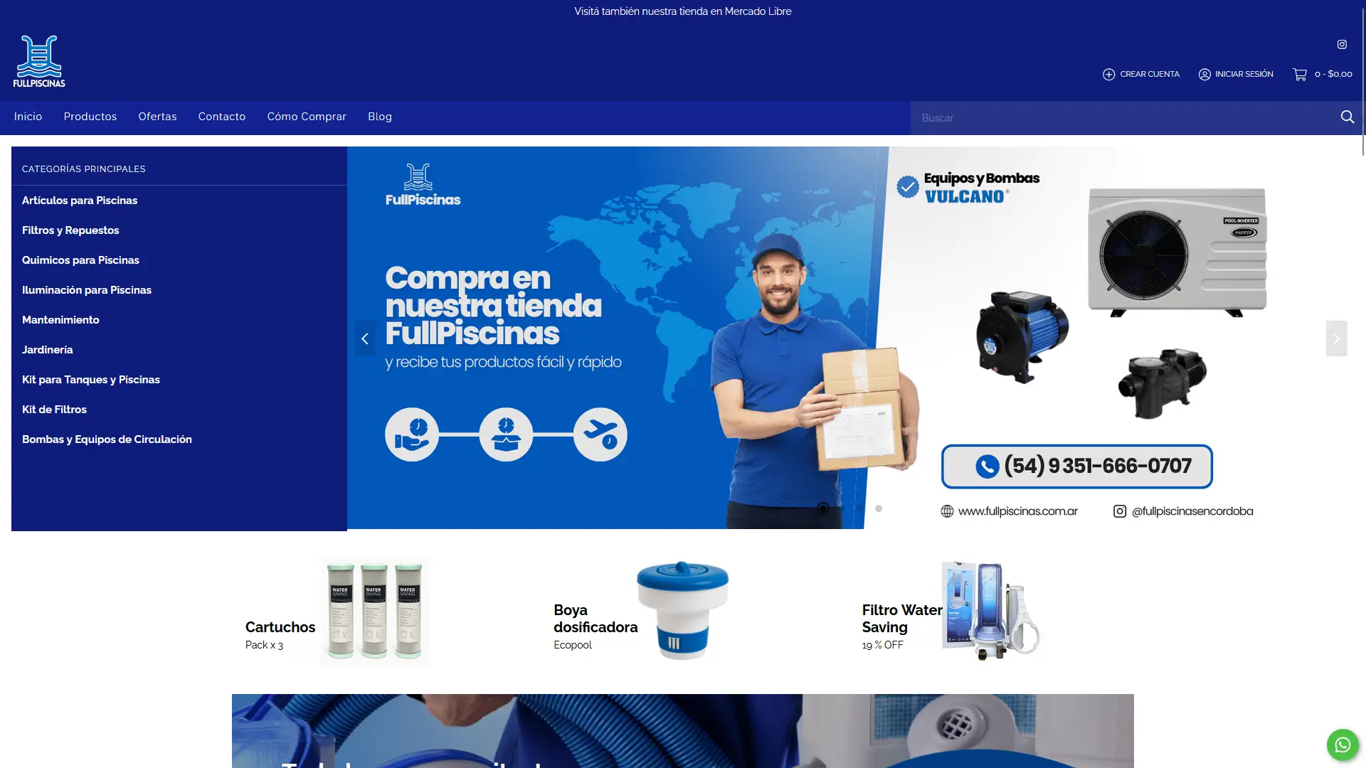 E-Commerce para Full Piscinas