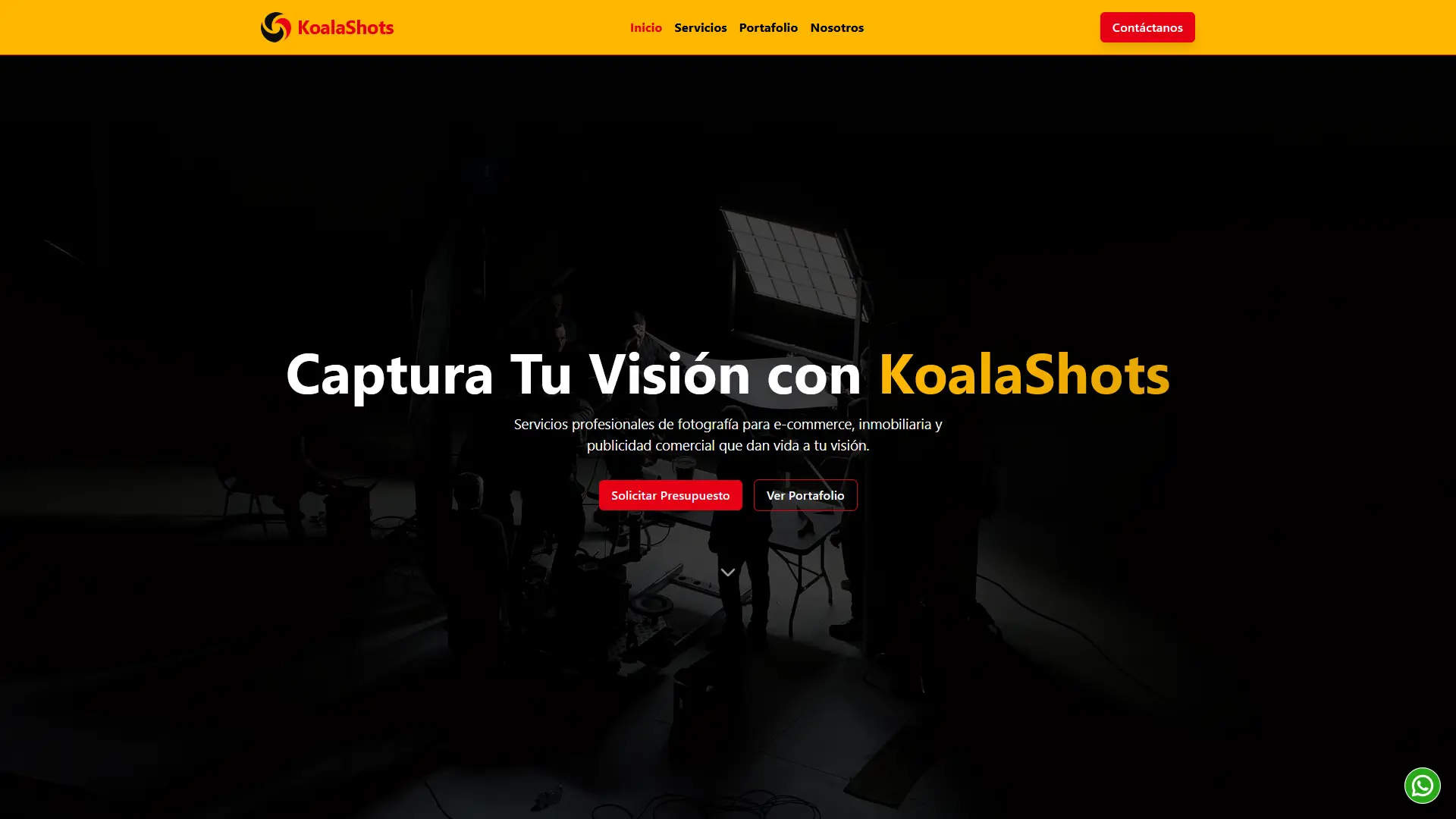 Sitio One Page para KoalaShots
